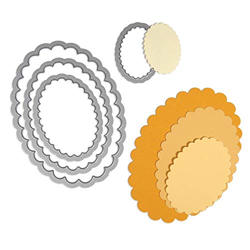 Product Cover Sizzix 657564 Framelits 4 Die Set, Scallop Ovals