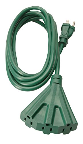 Product Cover Woods 2466 8-Foot Outdoor Extension Cord with 3-Outlets, Green
