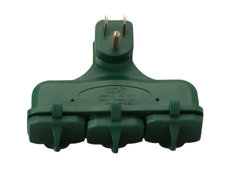 Product Cover Woods 13270 Outdoor Rated 3 Outlet Covered Adapter, Green
