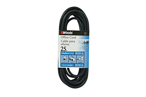 Product Cover Woods 5601 25-Foot Extension Cord, Black