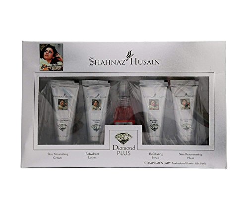 Product Cover Shahnaz Husain NEW Diamond Plus Ayurvedic Herbal Skin Care Kit with Diamond Cream, Lotion, Scrub, Mask and Free bonus Skin Tonic in LATEST International Packaging (55 g)