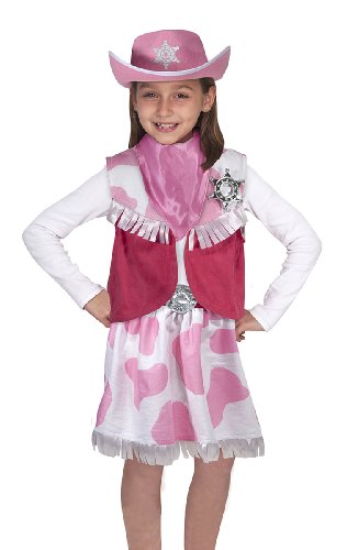 Product Cover Melissa & Doug Cowgirl Role Play Costume Set (5pcs) - Skirt, Hat, Vest, Badge, Scarf