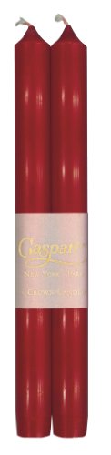 Product Cover Entertaining with Caspari 10-Inch Taper Dripless, Smokeless, Unscented Candles, Red, Set of 2