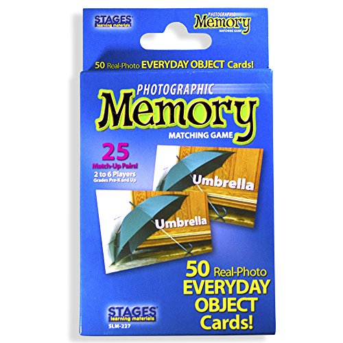 Product Cover Stages Learning Materials Picture Memory Everyday Objects Card Game, Blue, Size 5 x 3