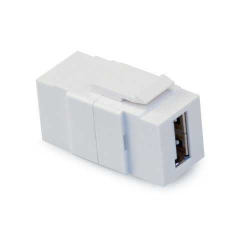 Product Cover Leviton 40835-W QuickPort USB Connector, Feed-Through, White