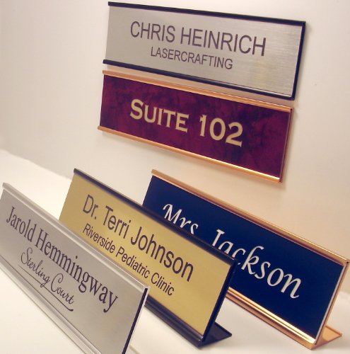 Product Cover Personalized Office Name Plate With Wall or Desk Holder - 2x8 - CUSTOMIZE