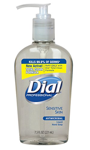 Product Cover Dial 724694 Light Floral Clear Antimicrobial Sensitive Skin Liquid Hand Soap with Decor Pump, 7.5oz Bottle (Pack of 12)