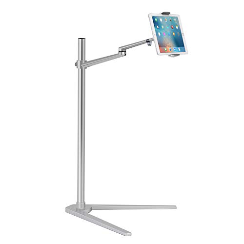 Product Cover Viozon Tablet Floor Stand, Holder for iPad,Applicable to3.5~6inch Smart Phone and 7~13 inch Tablet Such as iPad, iPhone X, iPad Pro,iPad Mini, iPad Air 1-2 / iPad 2-4 (Silver)