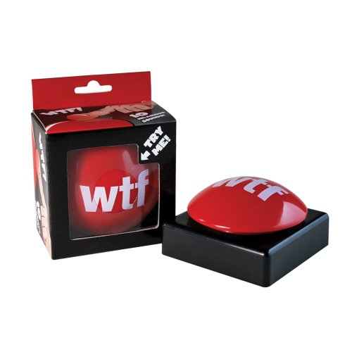 Product Cover BigMouth Inc WTF Slammer Button, Gag Gift for Family, Friends and Co-Workers, Has 10 Different Sayings, Batteries Included