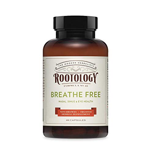 Product Cover Rootology Breathe Free - Natural Nasal & Sinus Relief - Fast-Acting, Non-Drowsy - 40 Capsules