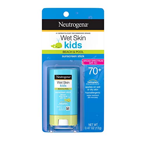 Product Cover Neutrogena Wet Skin Kids Water Resistant Sunscreen Stick for Face and Body, Broad Spectrum SPF 70, 0.47 oz