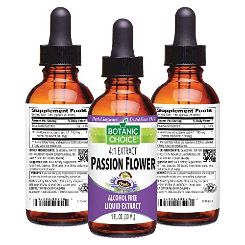 Product Cover Botanic Choice Passion Flower Herb Liquid Extract - Alcohol-Free Herbal Daily Supplement - Promotes Relaxation and Restfulness Eases Stress and Tension for Overall Wellness