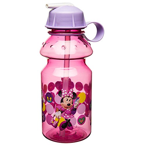 Product Cover Zak Designs Minnie 14oz Kids Water Bottle with Straw - BPA Free with Easy Clean Design, Minnie Bowtique