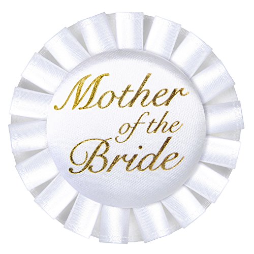 Product Cover Beistle 60481 Mother of The Bride Satin Button, 3-1/2-Inch, One Size, White/Gold