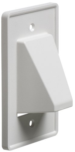 Product Cover Arlington CE1-25 Recessed Low Voltage Cable Plate, 1-Gang, White, 25-Pack
