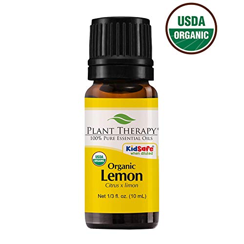Product Cover Plant Therapy Lemon Organic Essential Oil 100% Pure, USDA Certified Organic, Undiluted, Natural Aromatherapy, Therapeutic Grade 10 mL (1/3 oz)