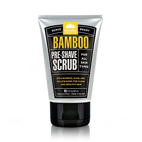 Product Cover Pacific Shaving Company Bamboo Pre-Shave Scrub - With Bamboo, Aloe & Willow Bark, Exfoliates, Soothes & Moisturizes Skin, Helps Control Blemishes, Fragrance-Free, All Skin Types, Made in USA, 3.4 oz