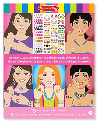 Product Cover Melissa & Doug Jewelry and Nails Glitter Sticker Pad - 360+ Stickers, 15 Faces