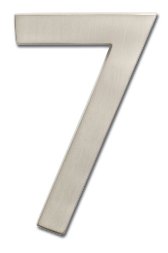 Product Cover Architectural Mailboxes 3585SN-7  Brass 5-Inch Floating House Number 7, Satin Nickel