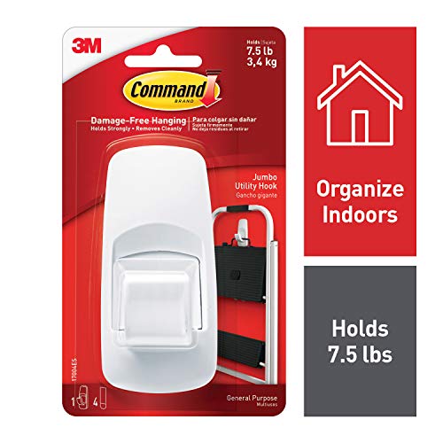 Product Cover Command 4-Packages of 7.5 lb Capacity Hook, Indoor Use, Jumbo, White (17004ES)