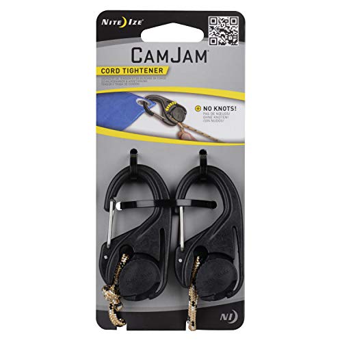 Product Cover Nite Ize NCJ2-03-01 2 Pack with 8 ft Rope CamJam Cord Tightener, Large, Black