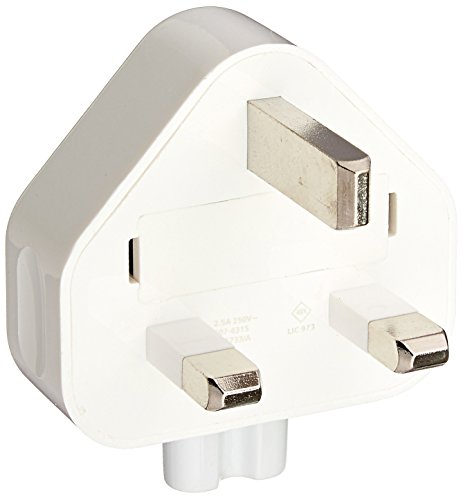 Product Cover UK Adapter for Apple Macbook, iBook, ipod, ipad, Airport, iphone wall charger plug adapter for United Kingdom (UK Outlets). UK Travel Adapter Plug for MAC. 220V AC Adapter Electric outlet adapter with two-pins (twin pin).