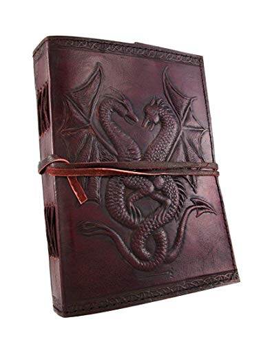 Product Cover Double Dragon Hand Tooled Leather Blank Book