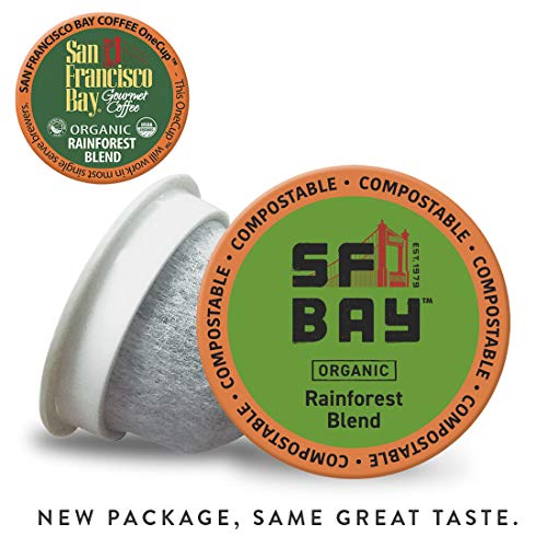 Product Cover SF Bay Coffee Organic Rainforest Blend 80 Ct Medium Roast Compostable Coffee Pods, K Cup Compatible including Keurig 2.0 (Packaging May Vary)