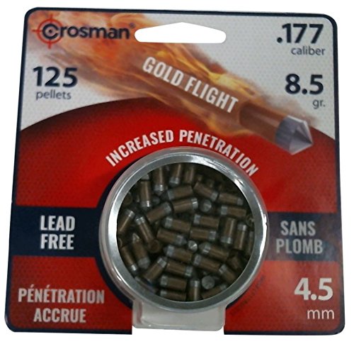 Product Cover Crosman PowerShot Gold Flight Penetrator Pellets, .177 Cal, 8.5 Grains, Pointed, Lead-Free, 125ct