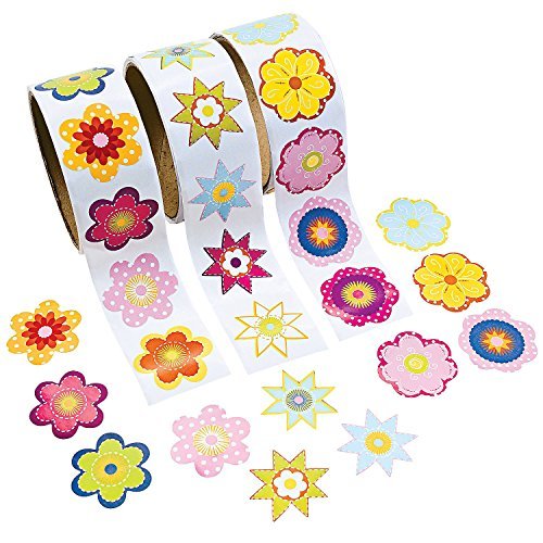 Product Cover 3 Rolls ~ Flower Stickers ~ 300 Stickers Total ~ Approx. 1.5
