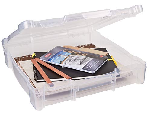 Product Cover ArtBin 6912AB Essentials Storage Box, 14.125 by 13.625 by 3-Inch, Translucent