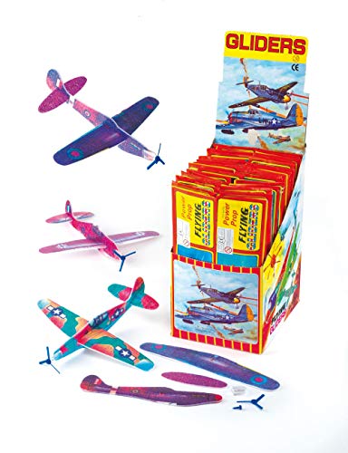 Product Cover Baker Ross Power Prop Flying Gliders (Pack of 6) Easy Assembly Airplane Toy Glider Planes for Kids Toys, Birthday Party, School Classroom Rewards or Carnival Prizes