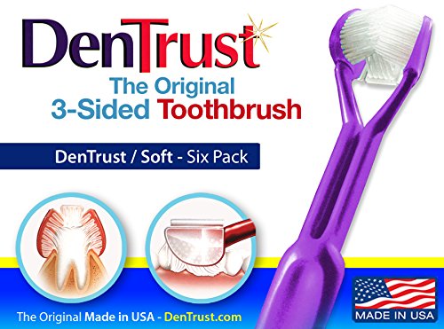 Product Cover 6 Pack : DenTrust 3 Sided Toothbrush : Surround Soft Bristles : Quick and Complete Oral Hygiene