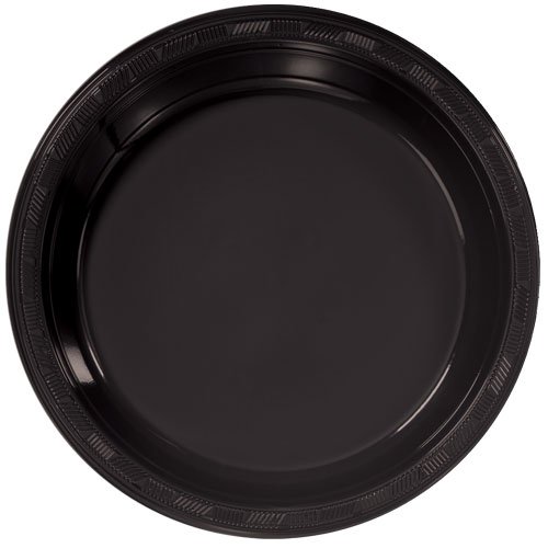 Product Cover Hanna K. Signature Collection 50 Count Plastic Plate, 10-Inch, Black