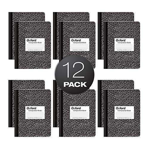 Product Cover Tops Marble Composition Books, 7.5 x 9.75-Inch, College Rule, Hard Cover, 100 Sheets, White, Box of 12 Books (63796)