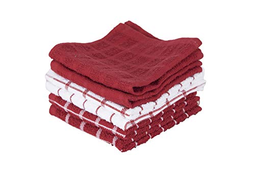 Product Cover Ritz Terry Cotton Kitchen Dish Cloths, Paprika, 6-Pack