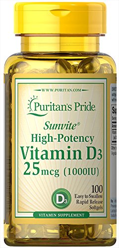 Product Cover Puritans Pride Vitamin D3 1000 Iu Softgels, 100 Count