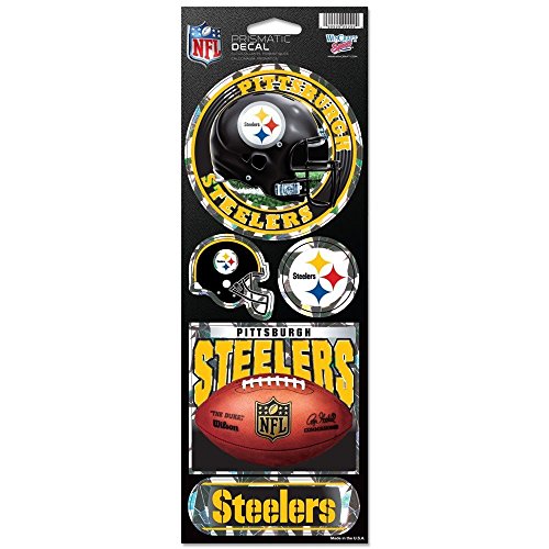 Product Cover WinCraft NFL Pittsburgh Steelers Prismatic Stickers, Team Color, One Size