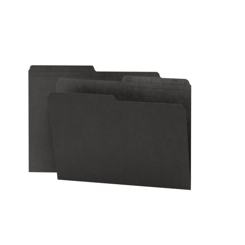 Product Cover Smead Reversible File Folder, 1/2-Cut Printed Tab, Letter Size, Black, 100 per Box (10364)
