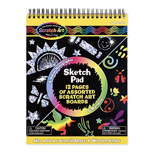 Product Cover Melissa & Doug Scratch Art Sketch Pad With 12 Scratch-Art Boards and Wooden Stylus