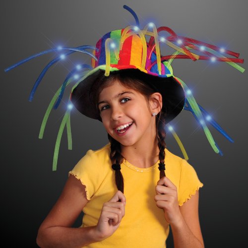 Product Cover FlashingBlinkyLights Funny Clown Top Hat with LED Lights & Noodle Hair