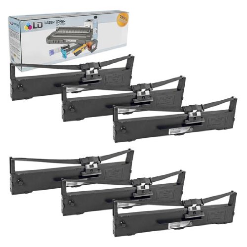 Product Cover LD Compatible Ribbon Cartridge Replacement for Epson S015337 (Black, 6-Pack)