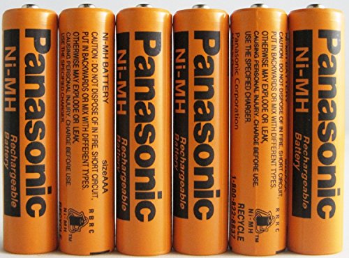 Product Cover Panasonic HHR-75AAA/B-6 Ni-MH Rechargeable Battery for Cordless Phones, 700 mAh (Pack of 6)