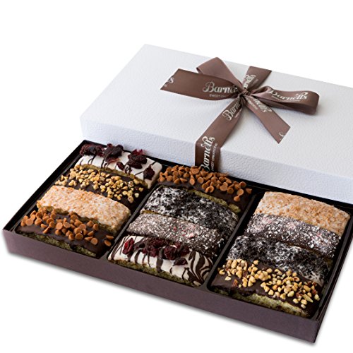 Product Cover Barnett's Gourmet Chocolate Biscotti Gift Basket, Christmas Holiday Him & Her Cookie Gifts, Prime Unique Corporate Men Women Valentines Mothers Fathers Day Baskets Thanksgiving Birthday Get Well Idea