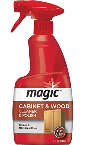Product Cover Magic Wood Cleaner and Polish - 14 Fluid Ounce - Furniture Table Chairs Wood Cabinets Clean and Restore Shine