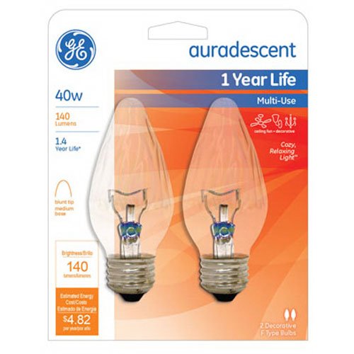 Product Cover G E LIGHTING 75343 Flame Shape Auradescent Bulb, 40W, 2-Pack