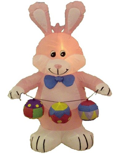 Product Cover 4 Foot Party Inflatable Bunny w/Color Eggs - Yard Decoration