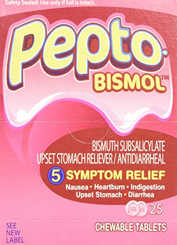 Product Cover Pepto Bismol Individual Sealed 2 Tablets in a Packet (Box of 25 Packets) Total 50 Tablets