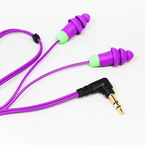 Product Cover Plugfones Basic Earplug-Earbud Hybrid - Noise Reducing Earphones - Purple