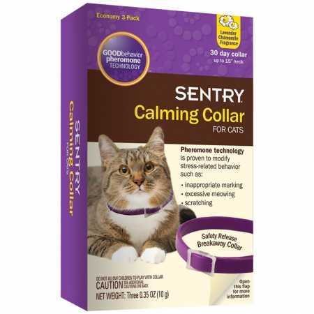 Product Cover SENTRY Calming Collar for Cats, Up to 15-Inch Neck, Includes Three Cat Calming Collars, Lavender Chamomile Fragrance